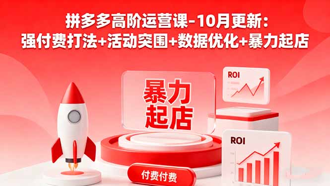 拼多多高阶运营课-10月更新：强付费打法+活动突围+数据优化+暴力起店-摇钱述