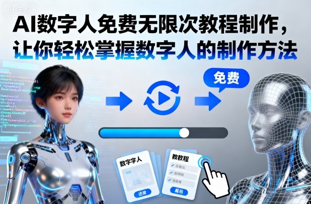 AI数字人免费无限次教程制作，让你轻松掌握数字人的制作方法-摇钱述