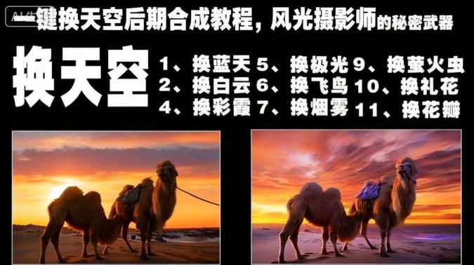 一键换天空后期合成教程,风光摄影师的秘密武器-摇钱述