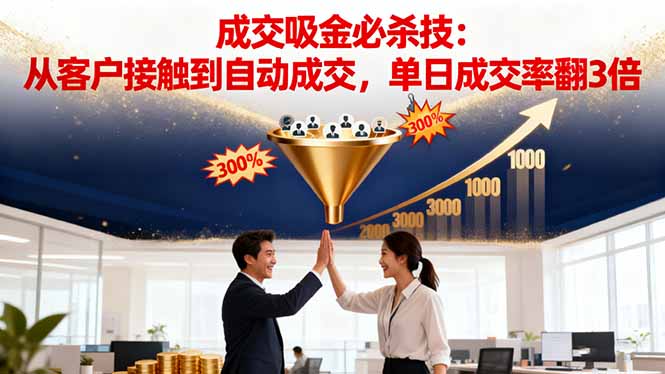 吸金成交营销必杀技：从客户接触到自动成交，单日成交率翻3倍-摇钱述