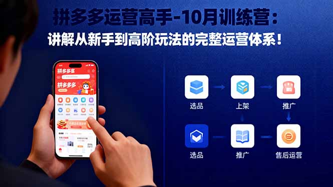 拼多多运营高手-10月训练营:讲解从新手到高阶玩法的完整运营体系!-摇钱述