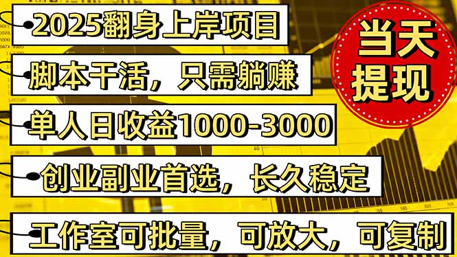 2025翻身上岸项目脚本干活，内部客户经理内部开号，单人日收益1000-300...-摇钱述